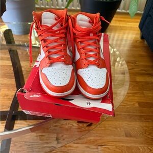 Nike High-Top Sneakers in Orange and White